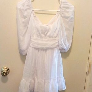 Lucy in the sky white babydoll dress